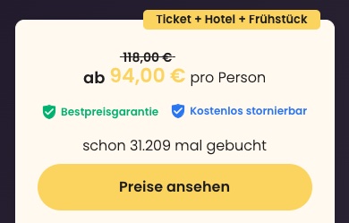 Harry Potter und das verwunschene Kind: Hotel + Ticket als Gutschein für 89€ p.P. (DZ)