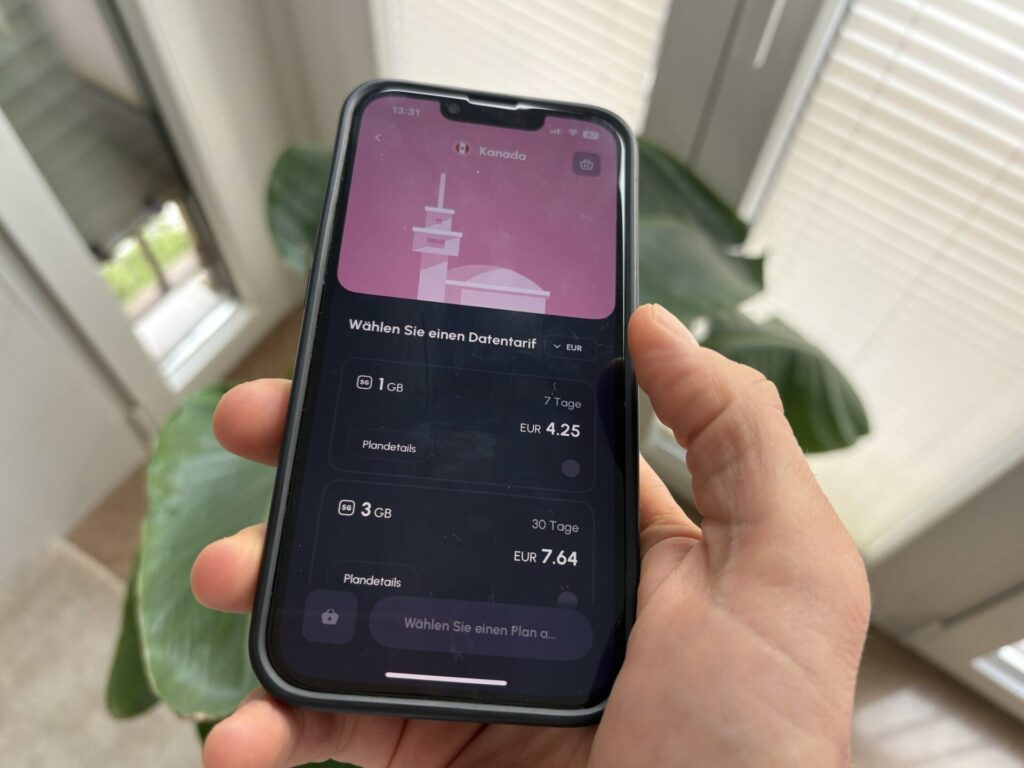 Die eSIM von Yesim hat bei unserem direkten Vergleich für das Reiseziel Kanada am besten abgeschnitten