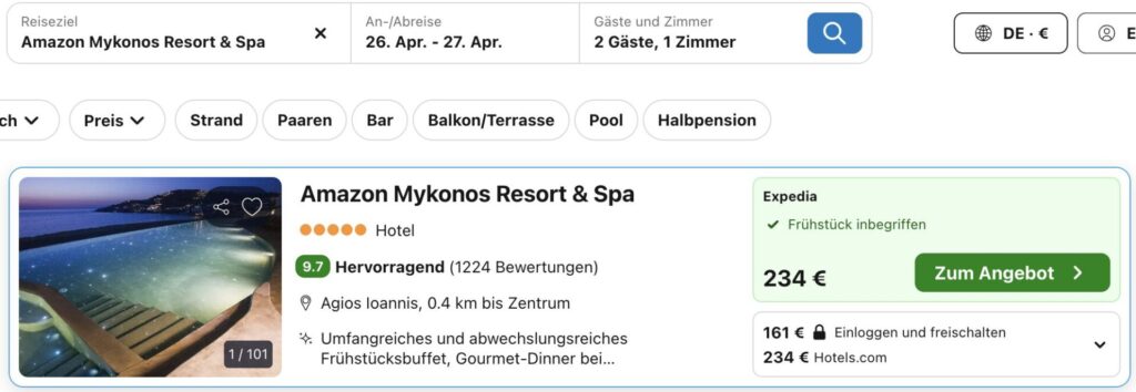 Kurzurlaub auf Mykonos: 5* Hotel mit Frühstück ab 147€ p.P. (DZ)