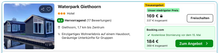 Kurzurlaub in Giethoorn: Unterkunft am Kanal ab 42€ p.P. (bei 4 Leuten)