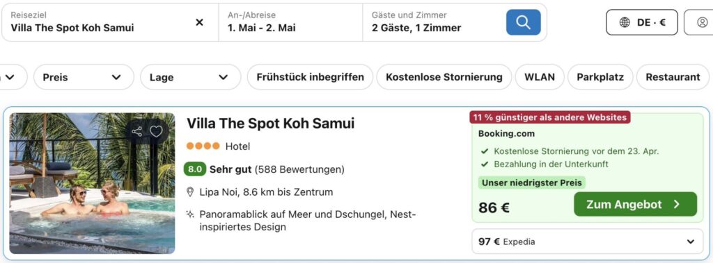 Luxusvilla auf Koh Samui: Übernachtung im Doppelzimmer in 4* Luxusvilla ab 45€ p.P.