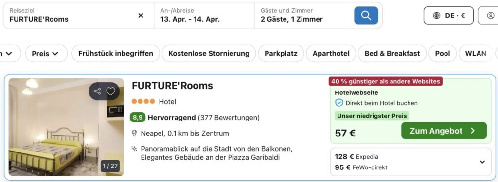 Neapel Kurztrip: 5 Nächte im top Hotel ÜF + Flüge ab 241€ p.P.