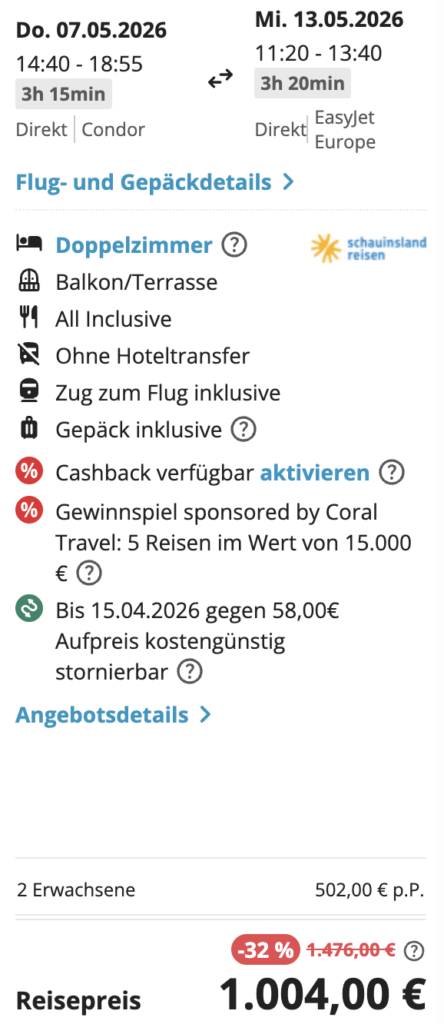 Rhodos Sommerurlaub – 1 Woche mit All Inclusive & Flügen ab 458€ p.P.