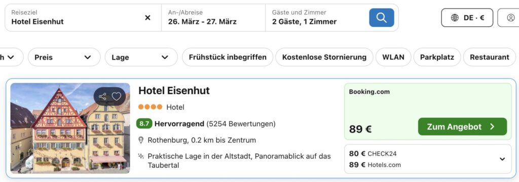 Rothenburg ob der Tauber: 4* Hotel in der Altstadt ab 38€ p.P. (DZ)