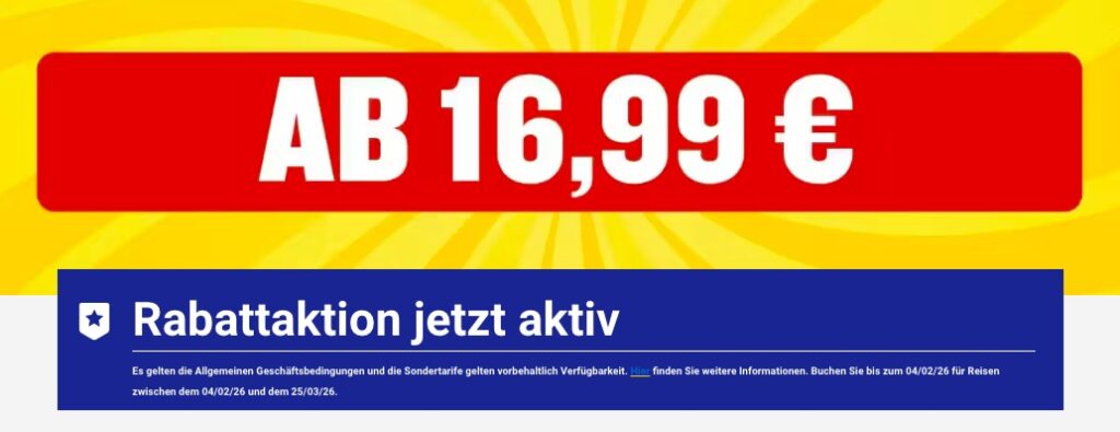 Sale bei Ryanair: Tickets ab 14,99€ / verschiedene Ziele