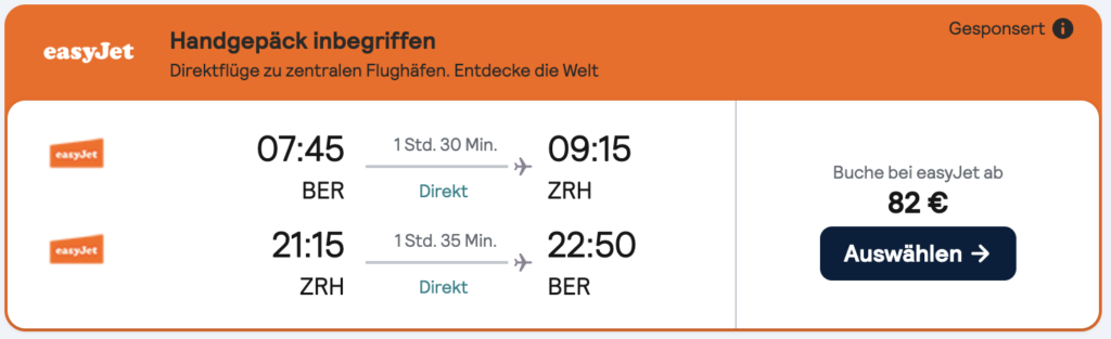 Schweiz Kurztrip: Hin & Rückflug für einen Tagesausflug nach Zürich (morgens hin, abends zurück) ab 56€