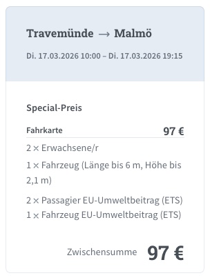 Skandinavien Rundreise: kostenlose Fährüberfahrt von Kopenhagen nach Oslo