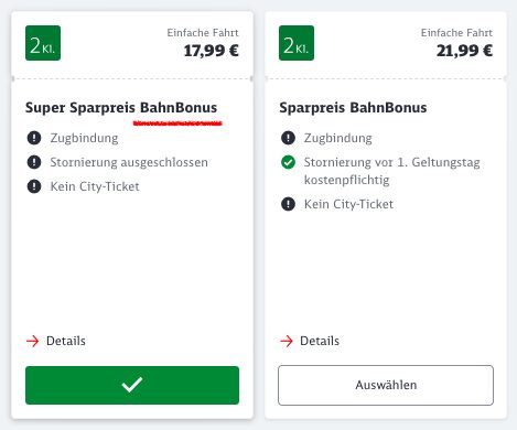 Bahntickets: Super Sparpreis Tickets ab 17,99€ für BahnBonus Mitglieder (kostenlos)