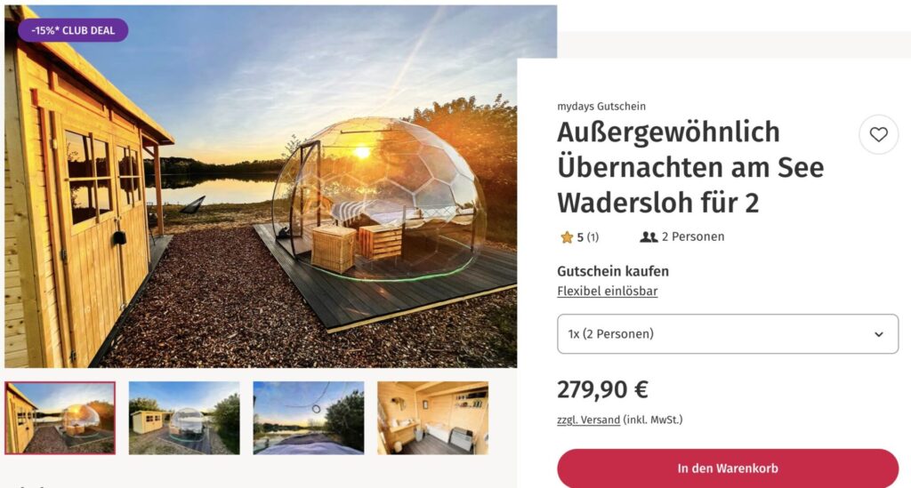 Bubble Hotel: Übernachtung inkl. Marshmallows und Sekt ab 125€ p.P.