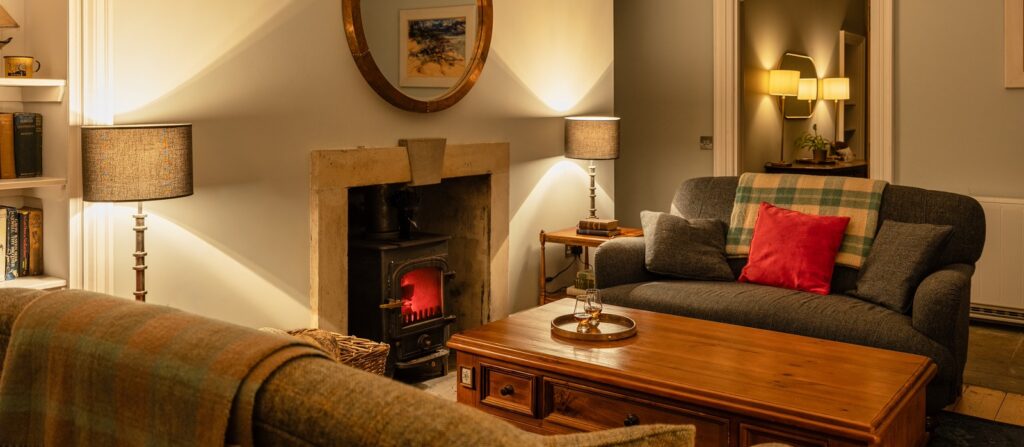 Eilean Sionnach Lighthouse Cottage Skye Scotland living room