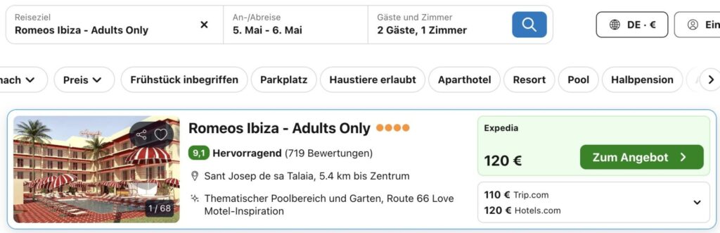 Ibiza Kurztrip: stylisches Erwachsenenhotel ab 44€ p.P. (Doppelzimmer)