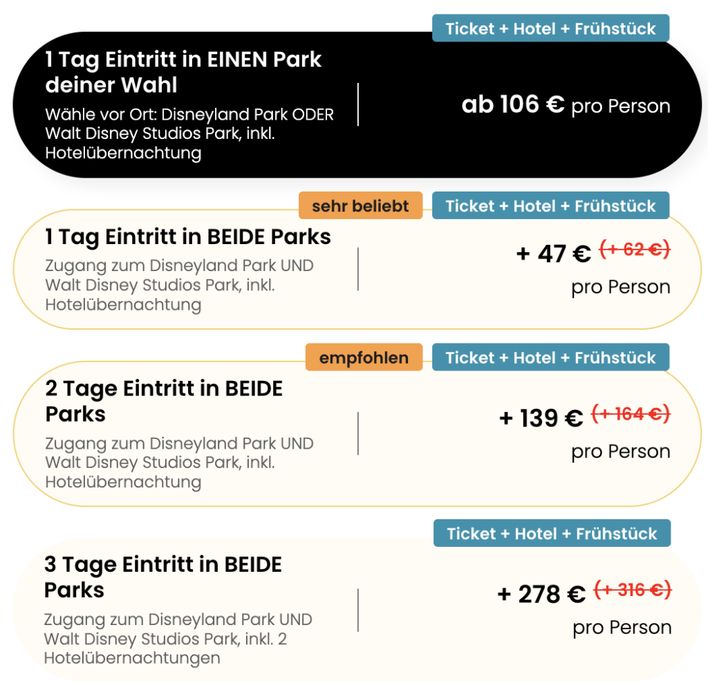 Kurztrip Disneyland®: Hotel und Eintritt ab 119€ p.P. (DZ) / zur Neueröffnung "World of Frozen" ab 155€ p.P.