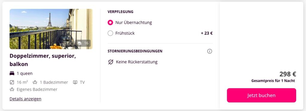 Kurzurlaub in Paris: Zimmer im 4* Hotel mit Balkon und Blick auf den Eiffelturm ab 129€ p.P. (DZ)