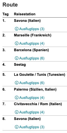 Mittelmeer Kreuzfahrt: 5 Tage inkl. Vollpension ab 249€, mit All Inclusive Getränkepaket ab 399€ p.P.