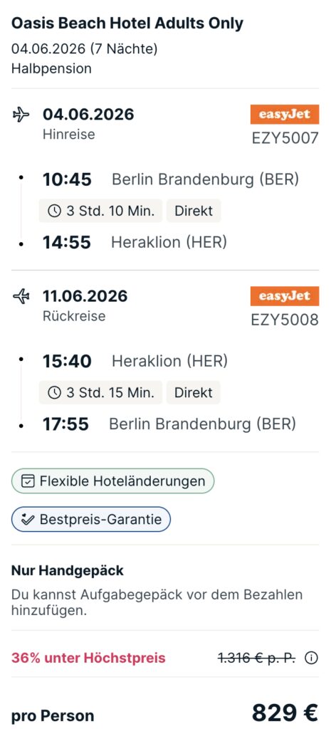 Neueröffnung auf Kreta: 5 Tage mit Halbpension, Flügen und Transfer ab 682€ p.P. (DZ)