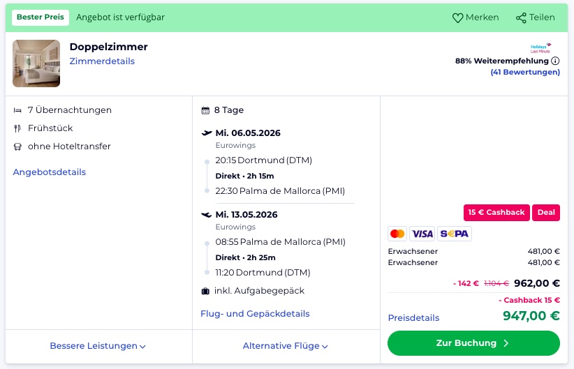 Neueröffnung auf Mallorca – 1 Woche im 4* Hotel mit Frühstück & Flug ab 481€ p.P.