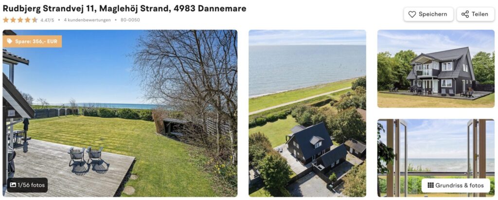 Ostsee Kurztrip: 5 Tage im luxuriösen Ferienhaus direkt am Meer ab 267€ p.P.