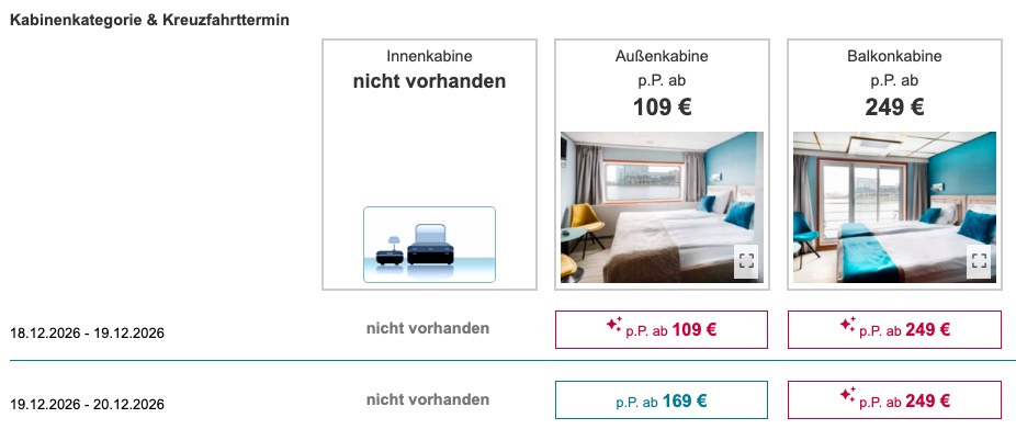 Party Kreuzfahrt auf dem Rhein: 2 Tage in der Außenkabine inkl. Halbpension, Live Musik & Extras ab 109€ p.P.