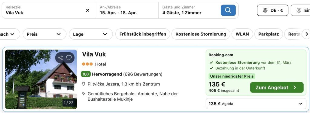 Plitvicer Seen: 4 Tage mit Flügen, Unterkunft und Mietwagen ab 176€ p.P.