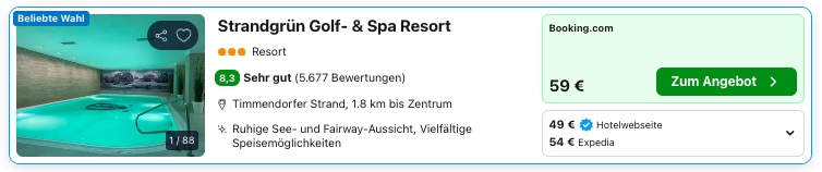 Romantikurlaub an der Ostsee: Hotelübernachtung ab 25€ p.P. (DZ)