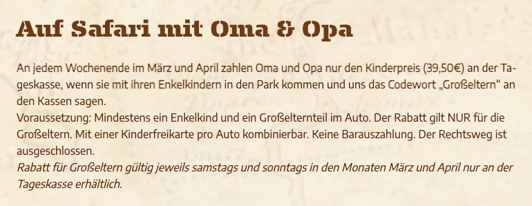 Serengeti Park: 3 Tage mit Eintritt & Hotel ab 159€ p.P. // Gutschein für 119€ p.P.