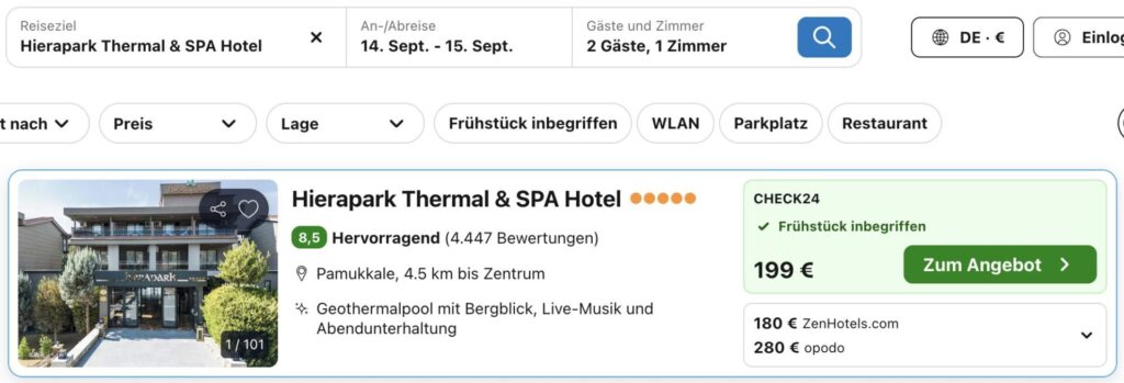 Pamukkale Urlaub: 5* Hotel mit Frühstück ab 71€ p.P.