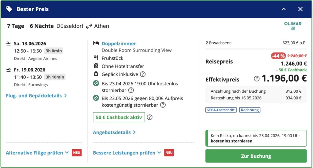 Paros Urlaub: 1 Woche Griechenland mit Hotel, Flug und Frühstück ab 548€ p.P.