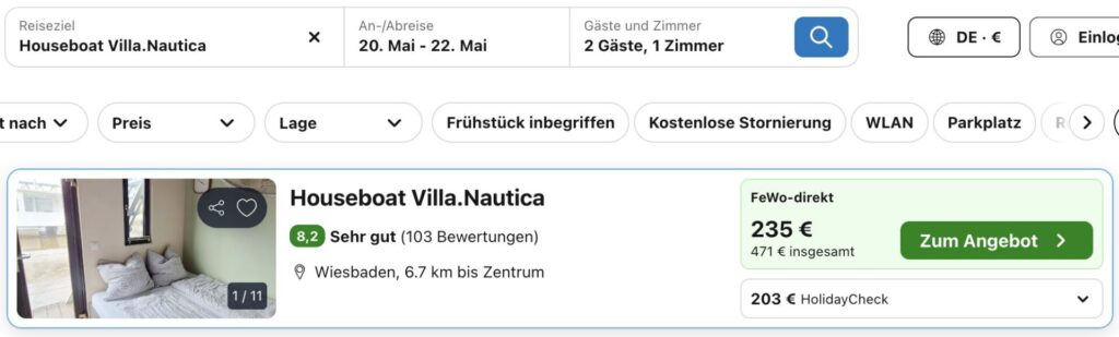 Urlaub auf dem Hausboot: 3 Tage in Hessen ab 203€ p.P. (z.B. im Mai)