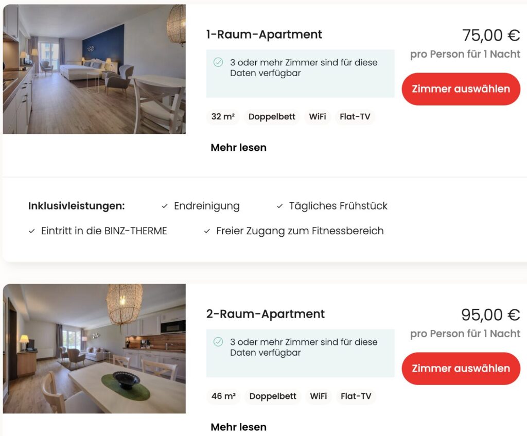 Wellness Auszeit auf Rügen: Apartment im 4* Hotel inkl. Eintritt in die BINZ THERME ab 59€ p.P. (DZ)