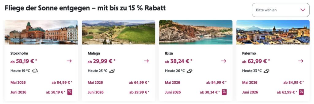 Eurowings Sale: Last Minute Flüge ab 30€