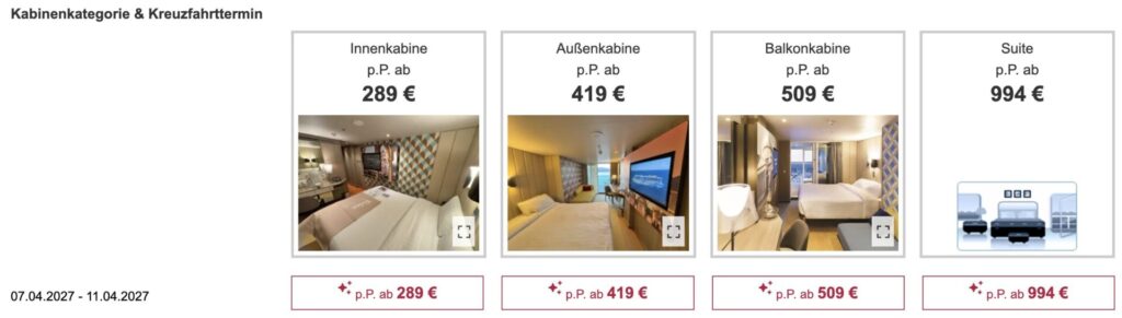Mittelmeer Kreuzfahrt: 5 Tage inkl. Vollpension ab 299€ p.P. (Doppelkabine)