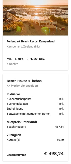 Beach Resort in Holland: 5 Tage ab 138€ p.P. (bei 4 Leuten)