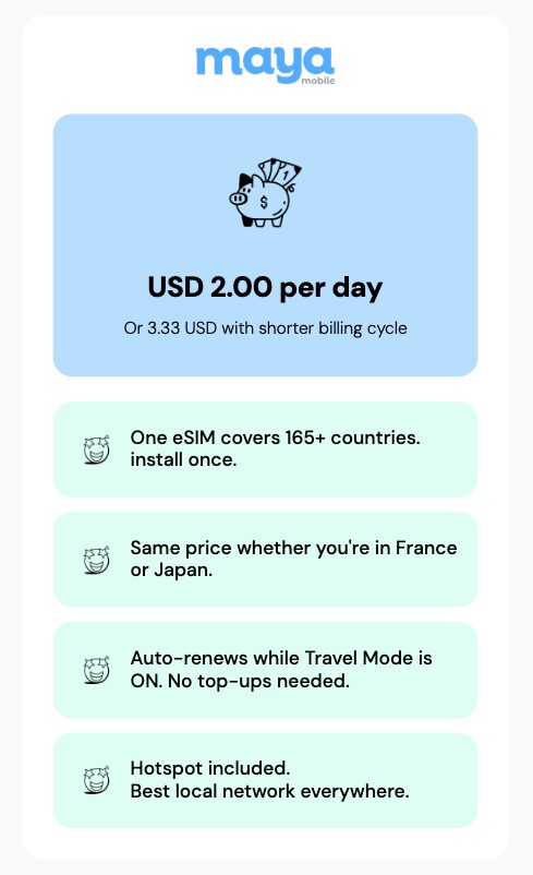 Maya Mobile eSIM Tarif