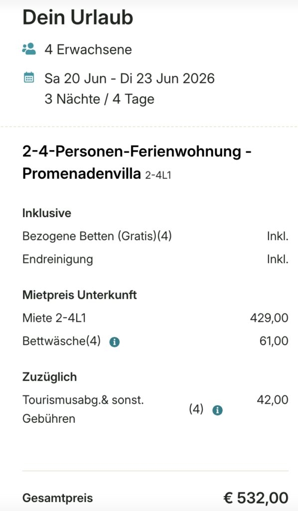 Ostseebad Travemünde – 4 Tage direkt am Strand // inkl. Whirlpool & Sauna ab 84€ p.P. (bei 4 Personen)