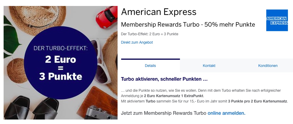 American Express Punkteturbo für 50% mehr Punkte