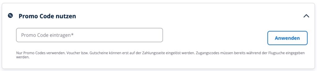 Promo Code bei ITA Airways einlösen