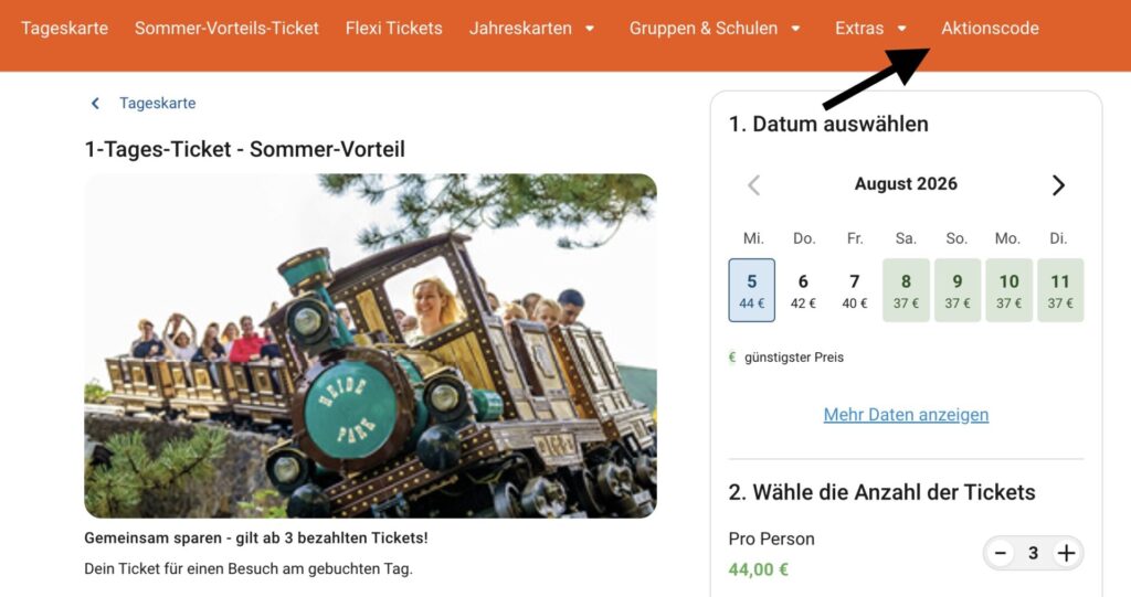 Heide Park Aktionscode