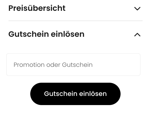 Screenshot des Travelcircus-Checkouts mit Eingabefeld für den Gutscheincodeeingeben