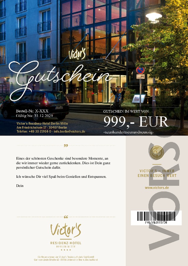 Wertgutscheine von Victor's