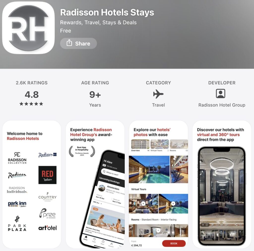 Radisson Hotels App